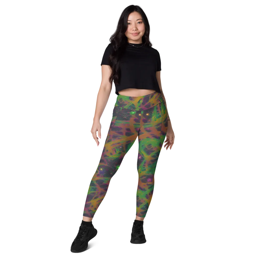 Starfall Reverie on Leggings with Pockets — Front