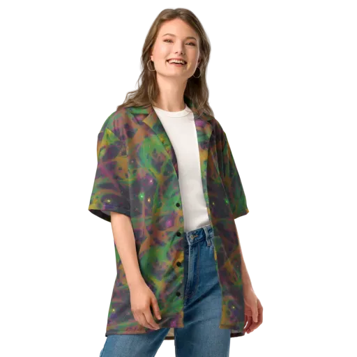 Starfall Reverie on a Button Shirt