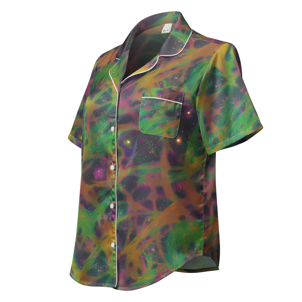 Starfall Reverie on Women's Short Sleeve Pajama Top — Left Front