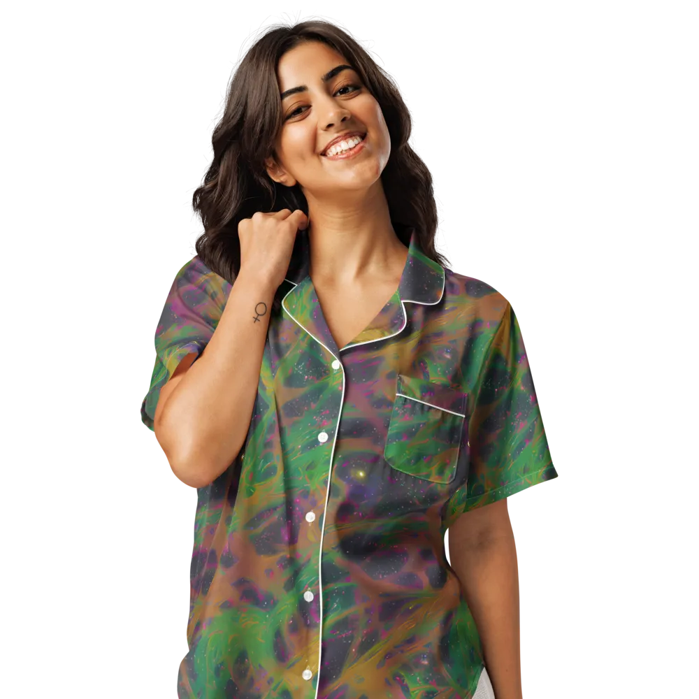 Starfall Reverie on Women's Short Sleeve Pajama Top — Front