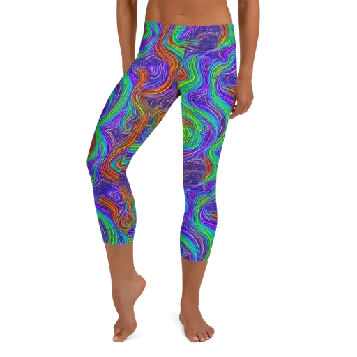 Kaleidoscope Stream on a Capri Leggings