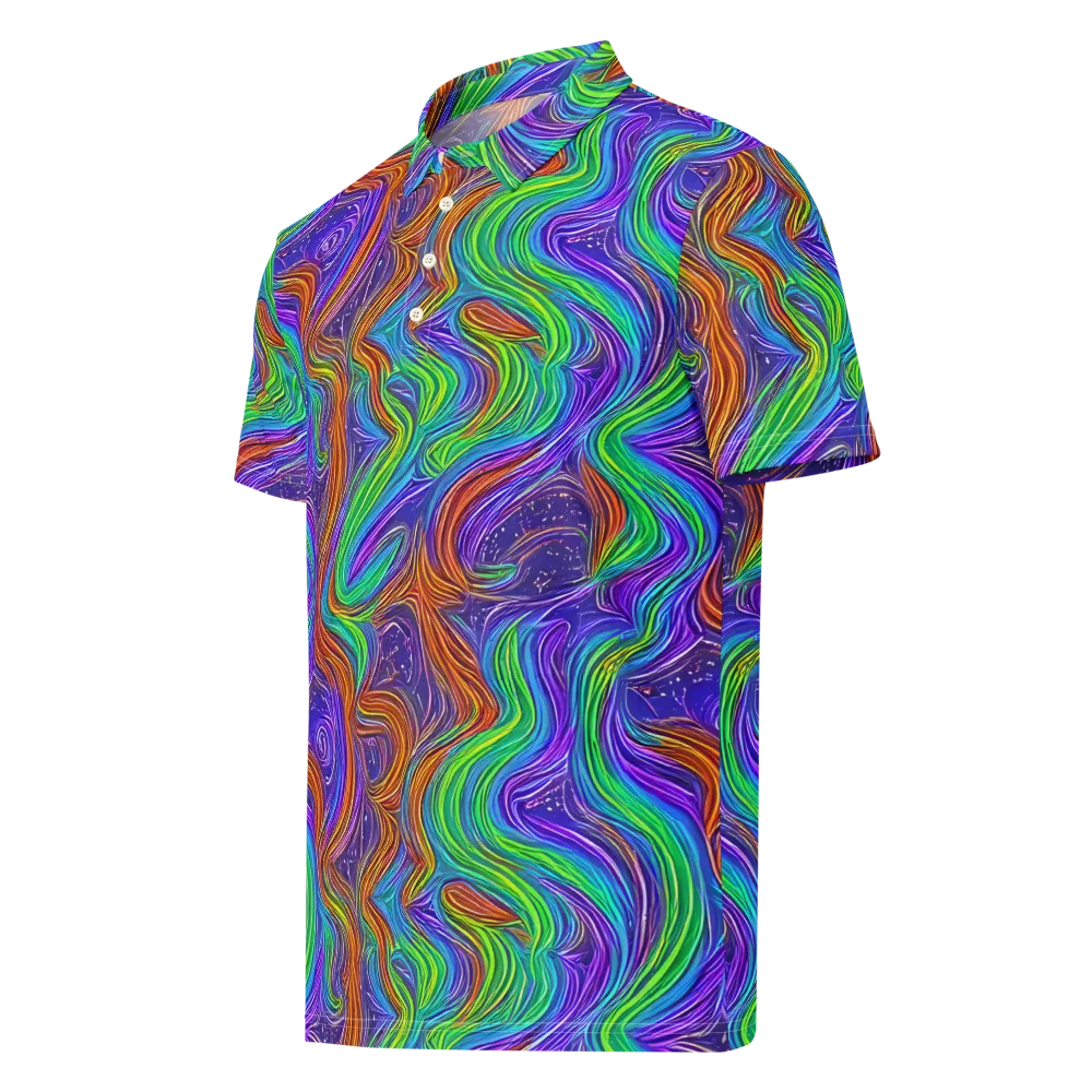 Kaleidoscope Stream on Men's Slim Fit Polo Shirt — Left Front