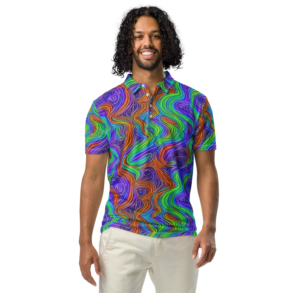 Kaleidoscope Stream on Men's Slim Fit Polo Shirt — Front