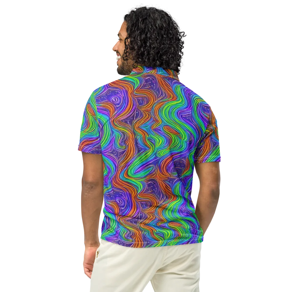 Kaleidoscope Stream on Men's Slim Fit Polo Shirt — Back
