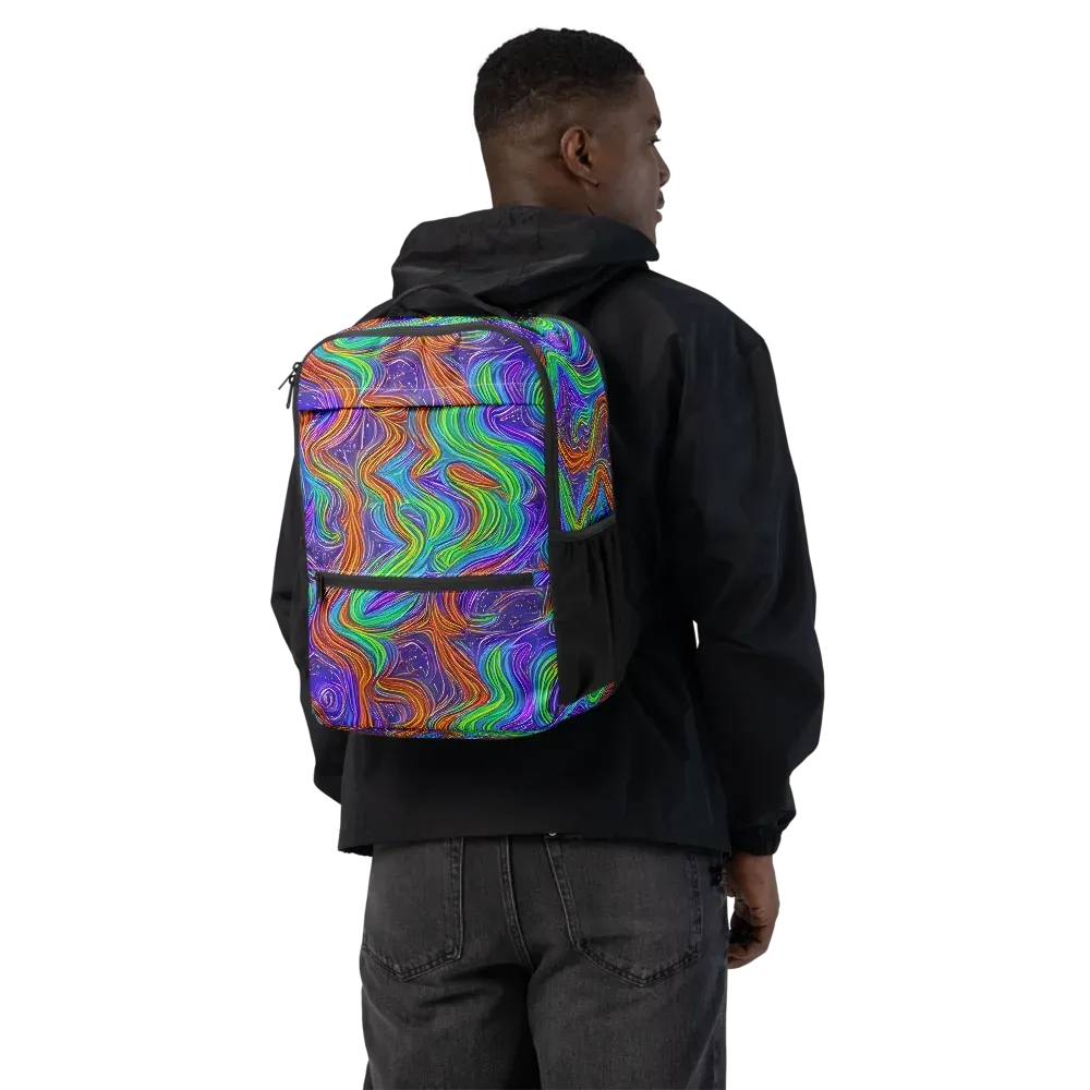 Kaleidoscope Stream on Utility Backpack — Back