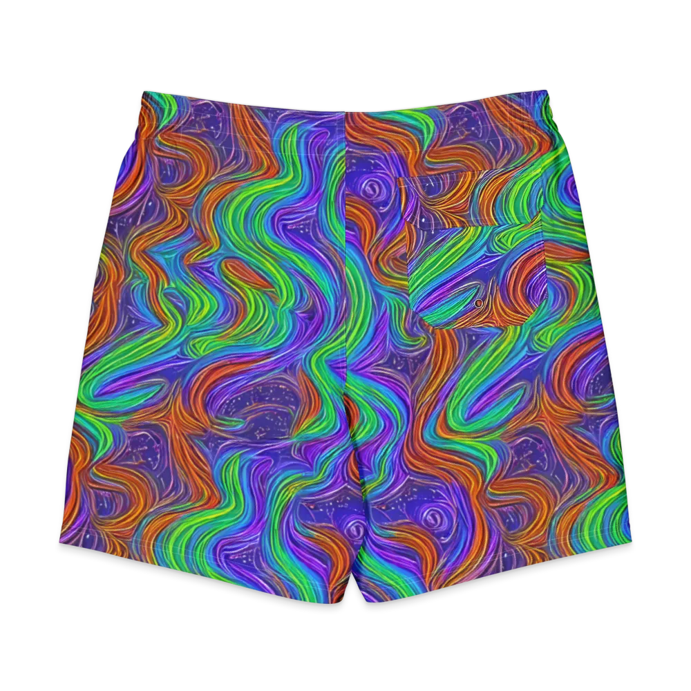 Kaleidoscope Stream on Men's Board Shorts — Back