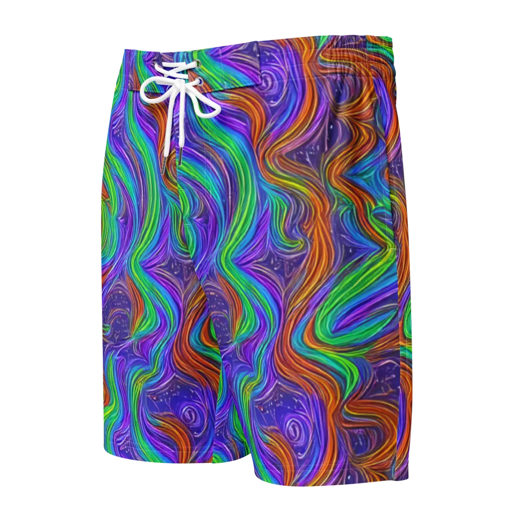 Kaleidoscope Stream on Men's Board Shorts — Front