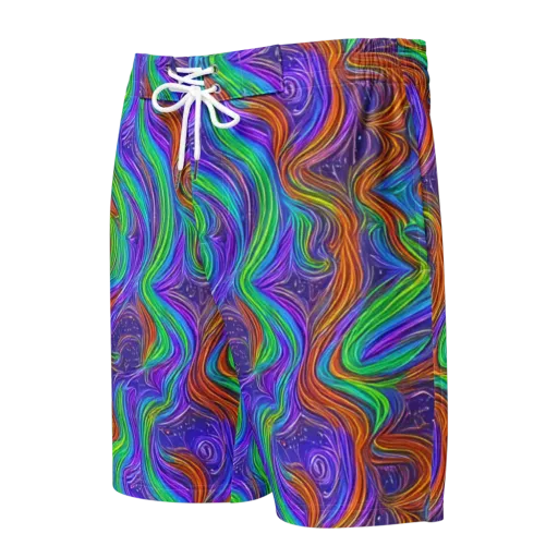 Kaleidoscope Stream on a Men's Board Shorts