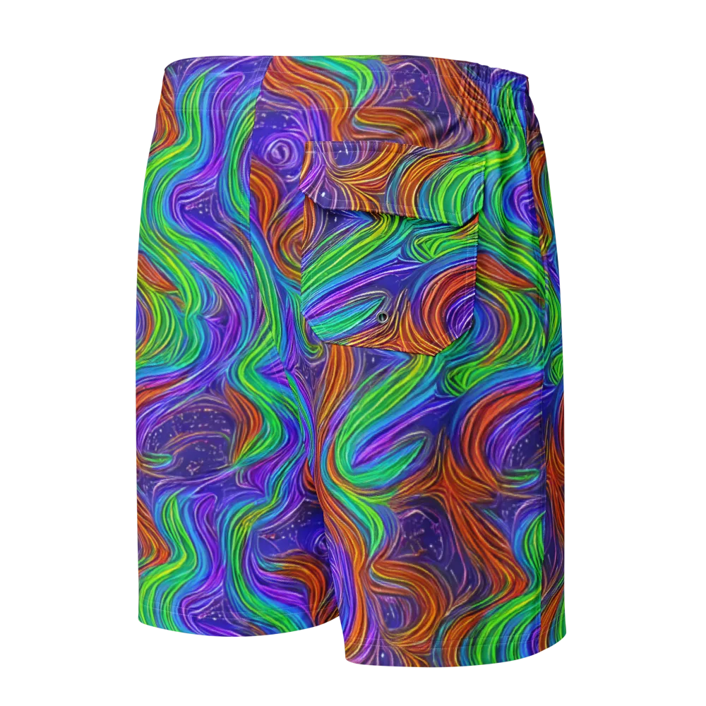 Kaleidoscope Stream on Men's Board Shorts — Back