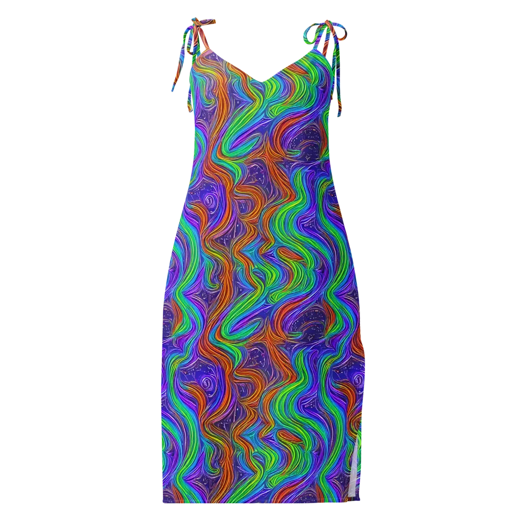 Kaleidoscope Stream on Slip Dress — Front