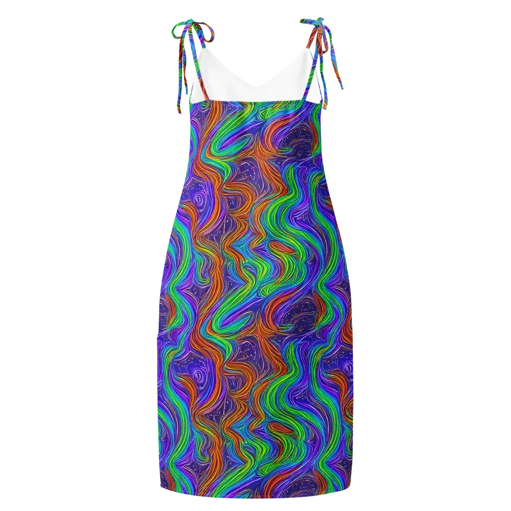 Kaleidoscope Stream on Slip Dress — Back