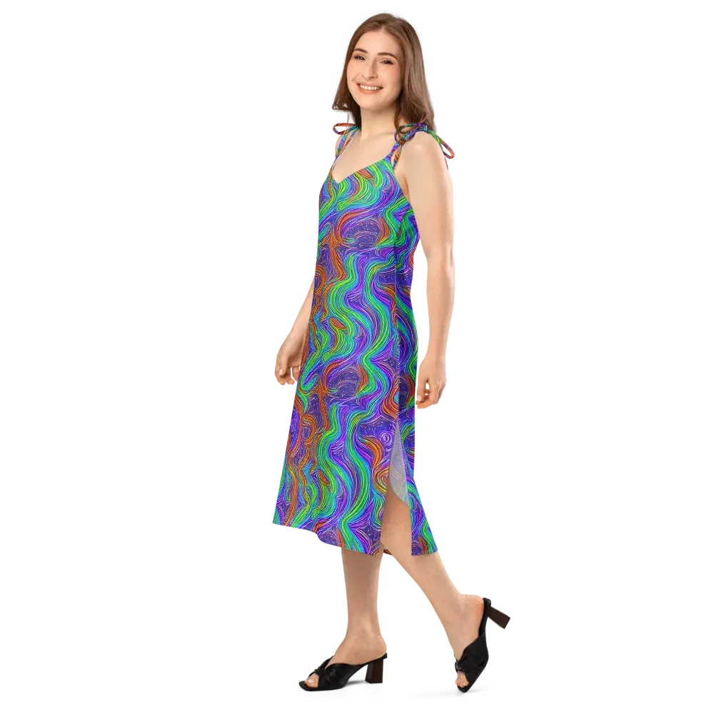 Kaleidoscope Stream on Slip Dress — Left Front