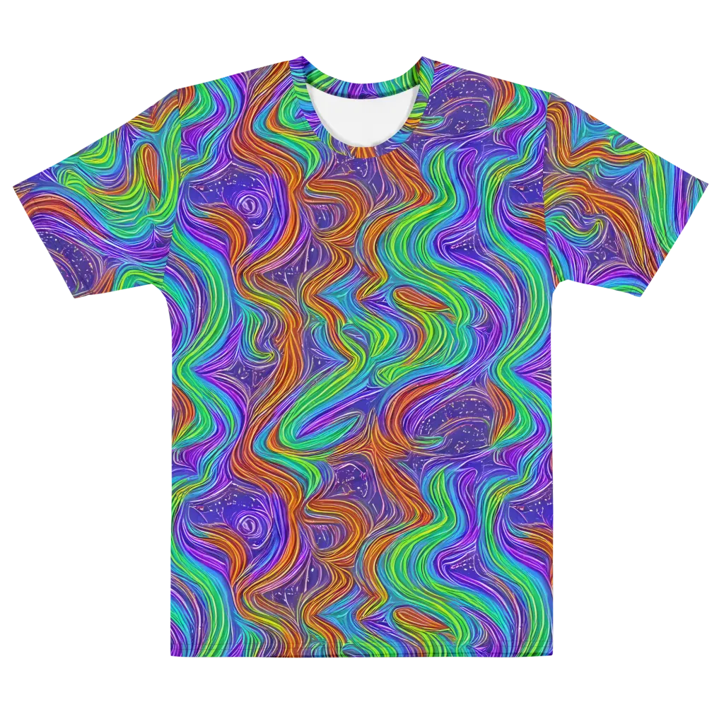 Kaleidoscope Stream on Men's Cotton Crew Neck T-Shirt — Front