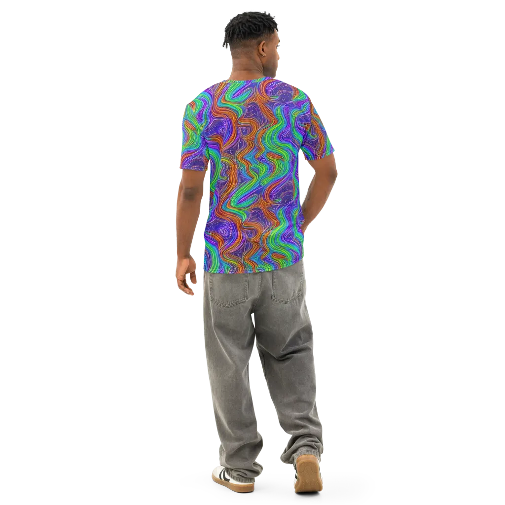 Kaleidoscope Stream on Men's Cotton Crew Neck T-Shirt — Back