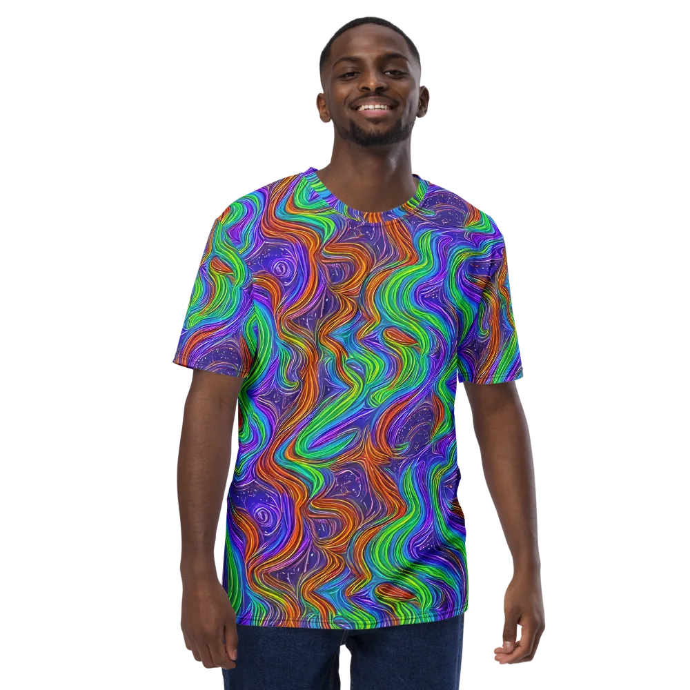 Kaleidoscope Stream on Men's Crew Neck T-Shirt — Front