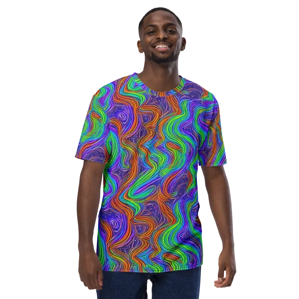 Kaleidoscope Stream on Men's Crew Neck T-Shirt — Front