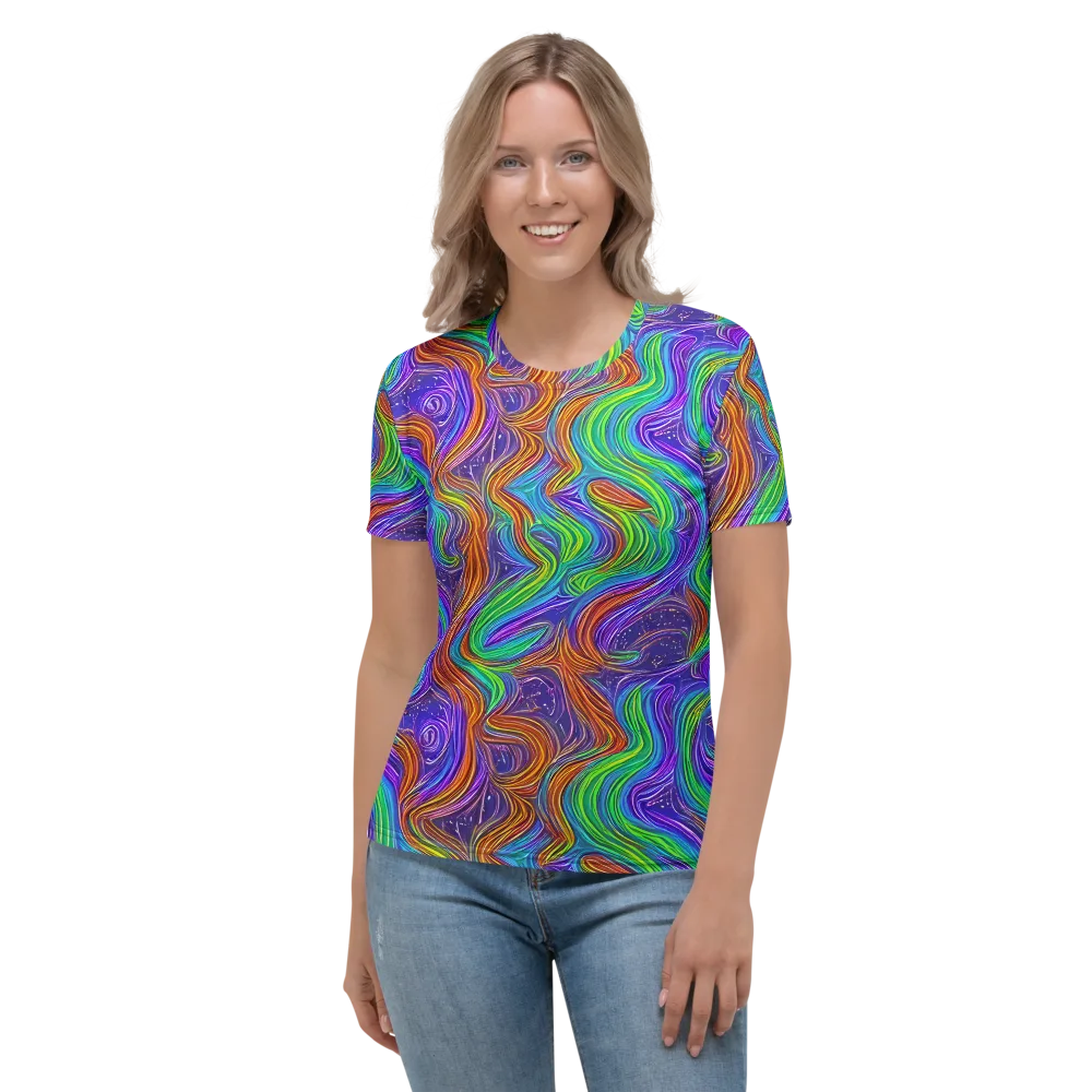 Kaleidoscope Stream on Women's Crew Neck T-Shirt — Front