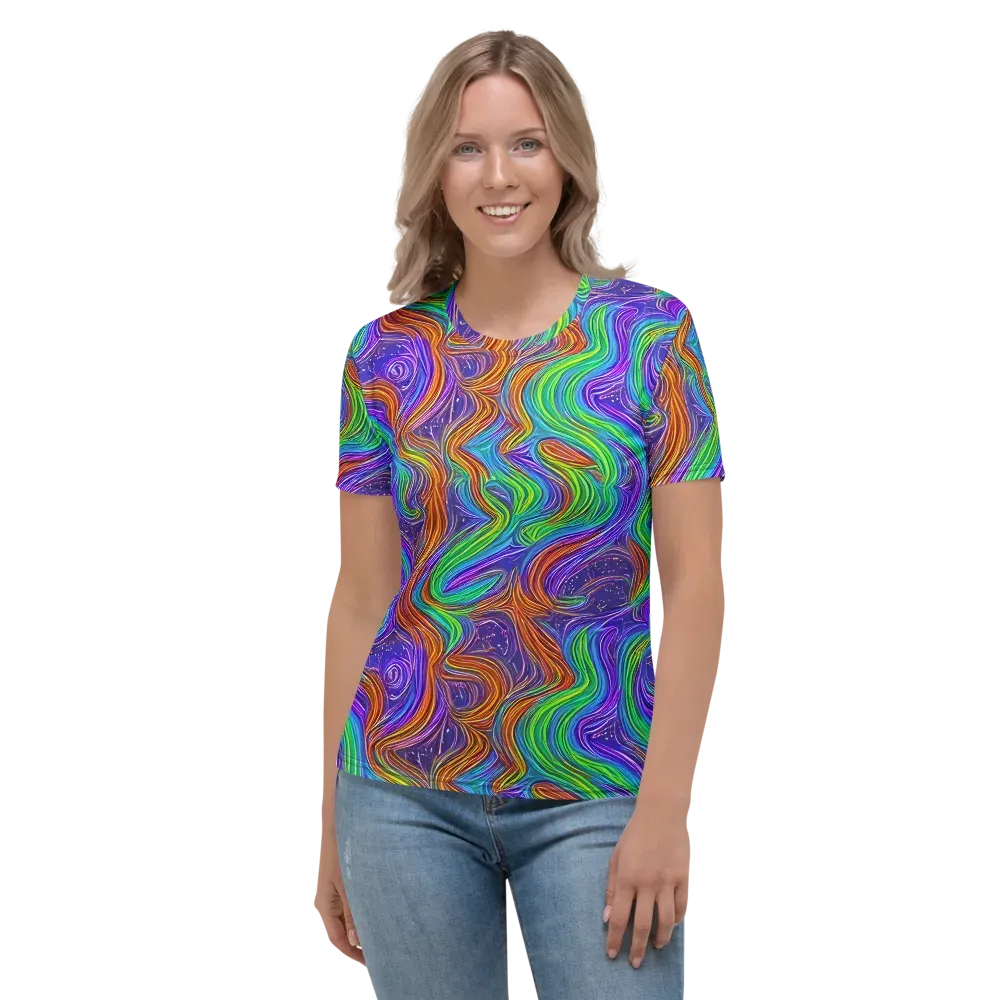 Kaleidoscope Stream on Women's Crew Neck T-Shirt — Front