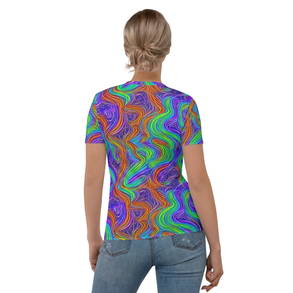 Kaleidoscope Stream on Women's Crew Neck T-Shirt — Back
