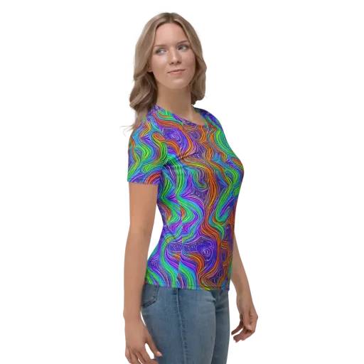 Kaleidoscope Stream on a Women's Crew Neck T-Shirt