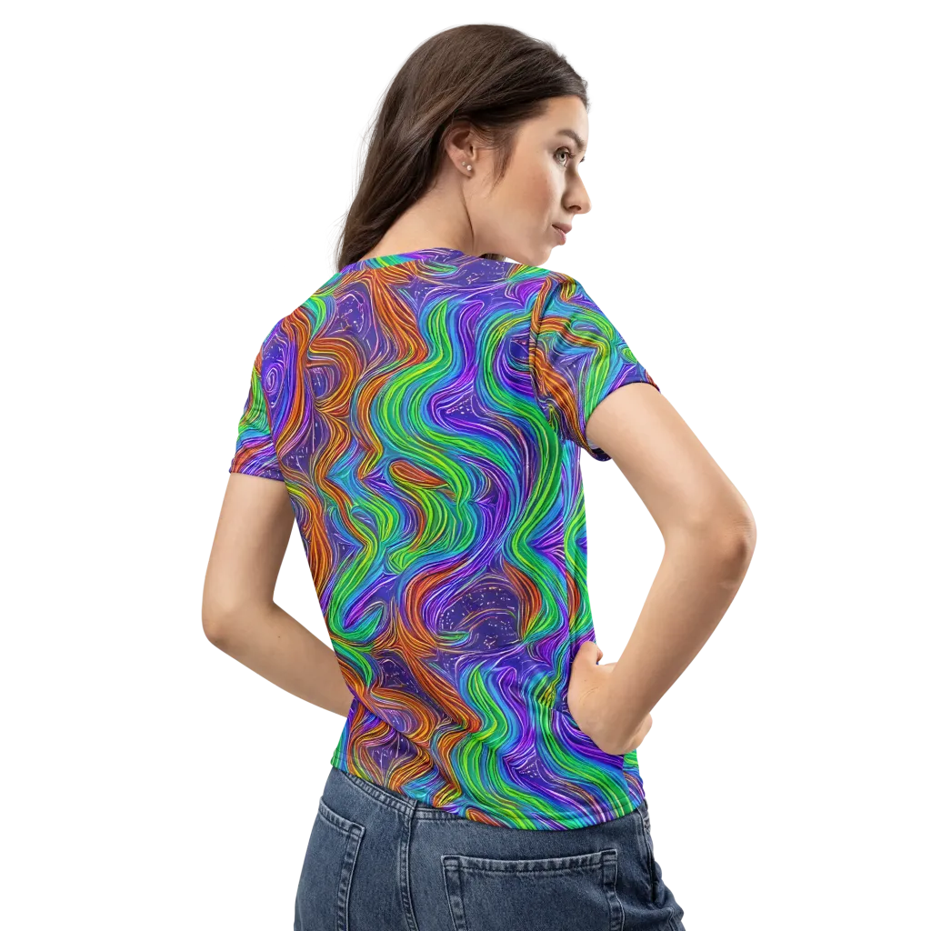 Kaleidoscope Stream on Women's Crew Neck T-Shirt — Back
