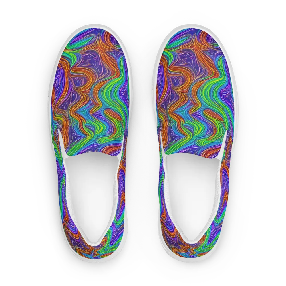 Kaleidoscope Stream on Men's Slip-On Canvas Shoes — Front