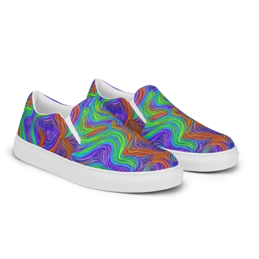 Kaleidoscope Stream on a Men's Slip-On Canvas Shoes