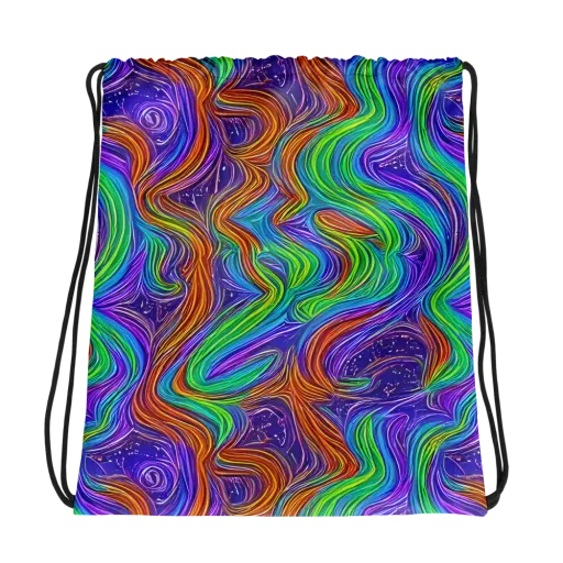 Kaleidoscope Stream on a Drawstring Bag