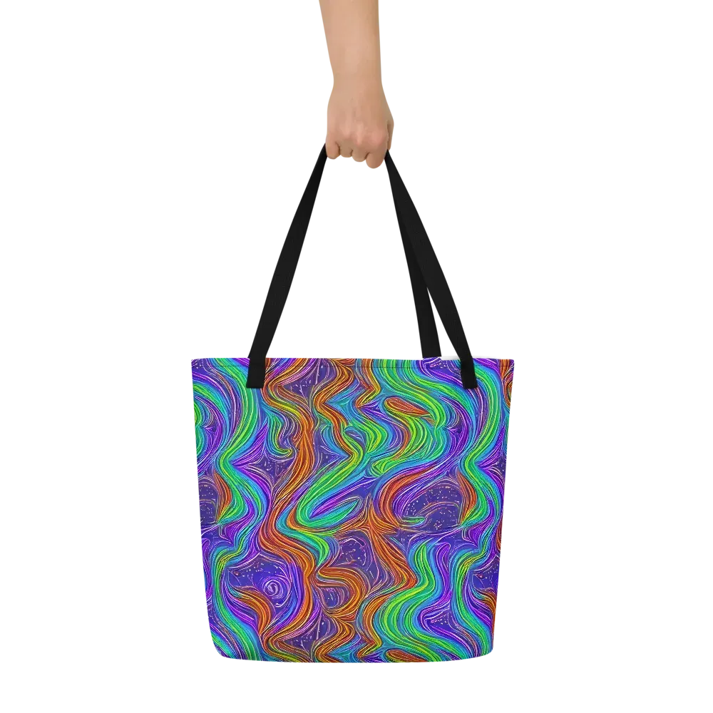 Kaleidoscope Stream on Large Tote Bag W/ Pocket — Front