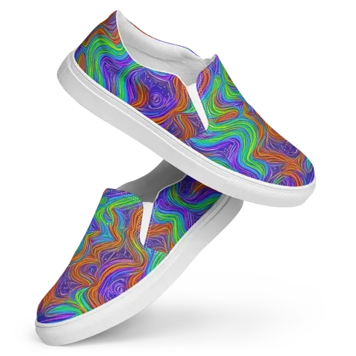 Kaleidoscope Stream on a Women's Slip-On Canvas Shoes