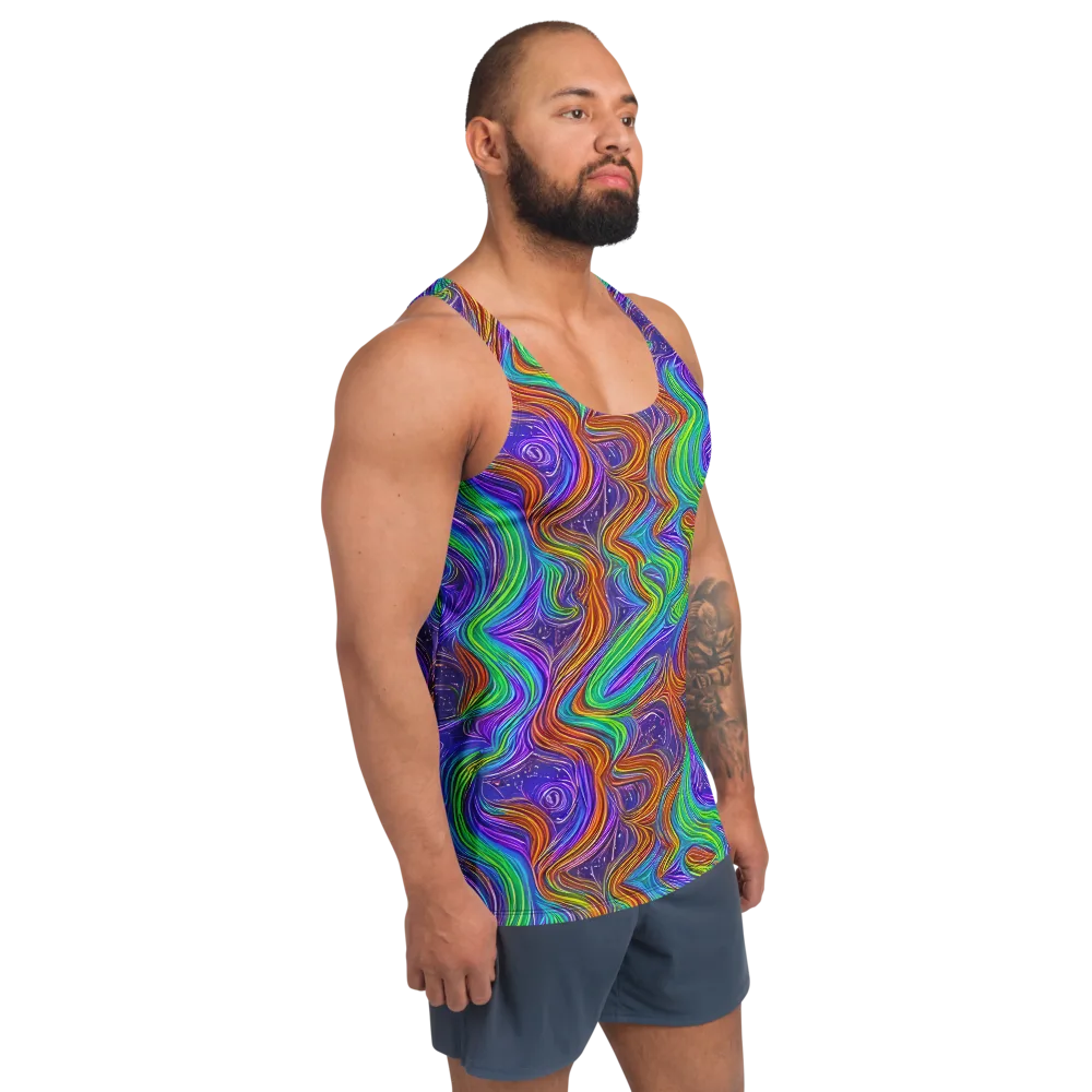 Kaleidoscope Stream on Men's Tank Top — Right Front