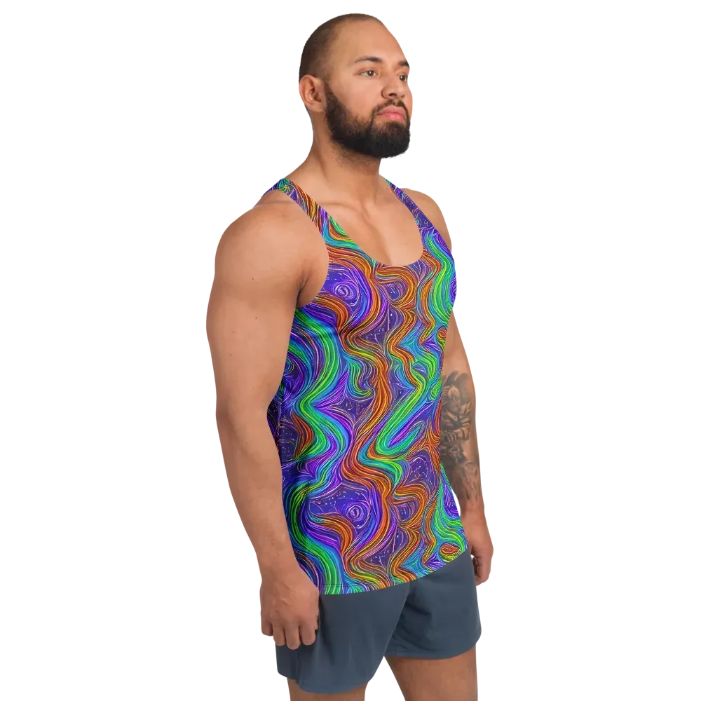 Kaleidoscope Stream on Men's Tank Top — Right Front