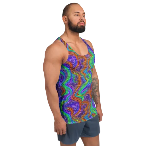 Kaleidoscope Stream on a Men's Tank Top
