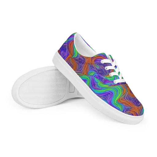 Kaleidoscope Stream on a Men's Lace-Up Canvas Shoes
