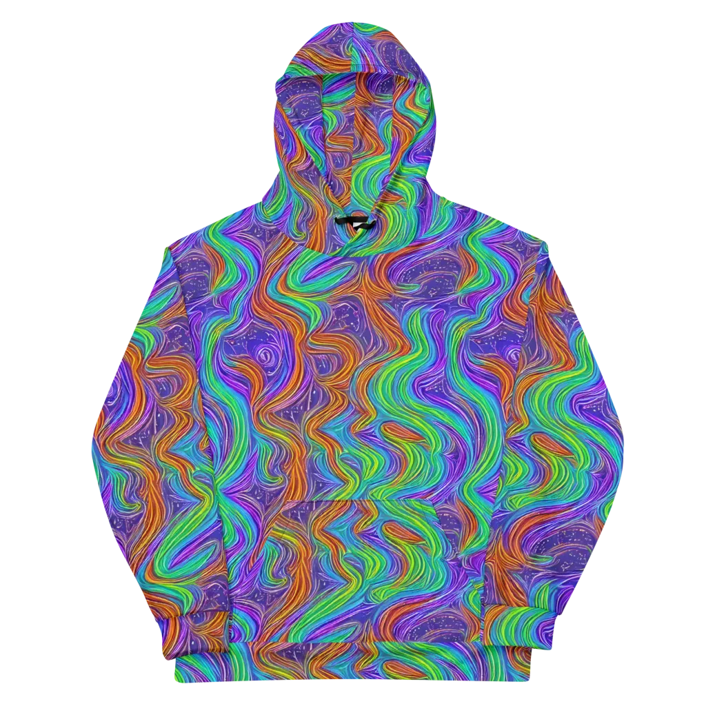 Kaleidoscope Stream on Cotton Hoodie — Front