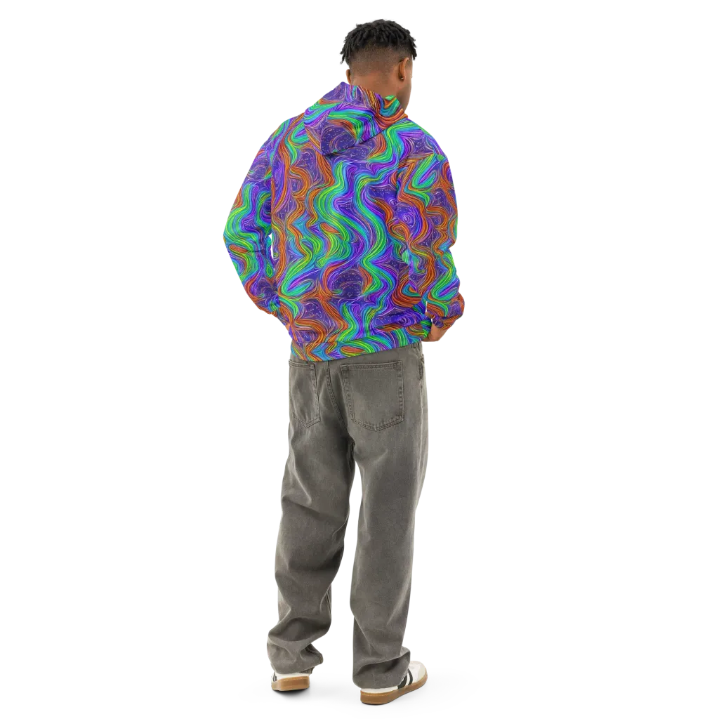Kaleidoscope Stream on Cotton Hoodie — Back