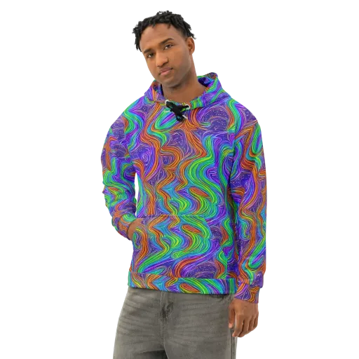 Kaleidoscope Stream on a Cotton Hoodie