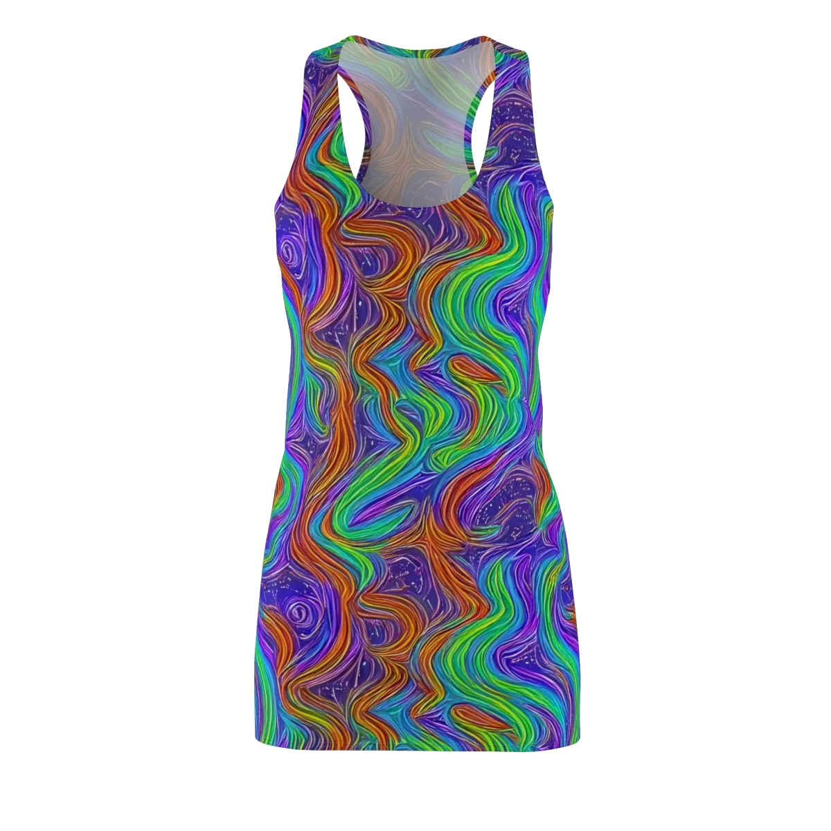 Kaleidoscope Stream on Racerback Dress — Front