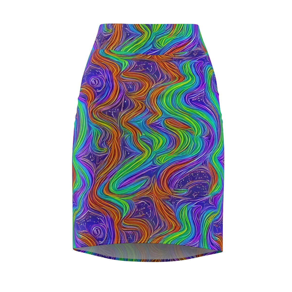 Kaleidoscope Stream on Pencil Skirt — Front