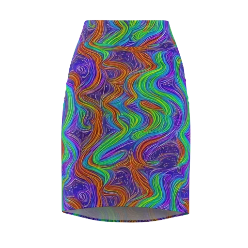 Kaleidoscope Stream on a Pencil Skirt