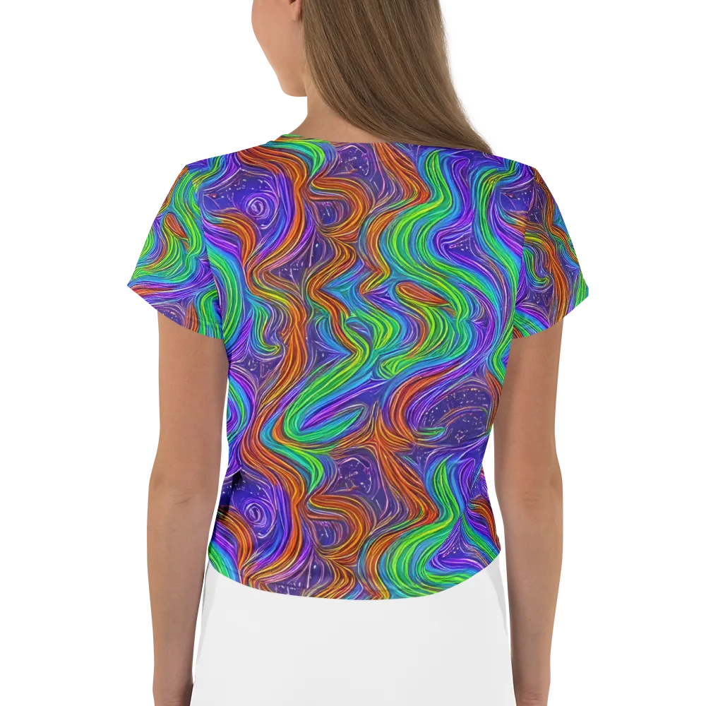 Kaleidoscope Stream on Crop Tee — Back