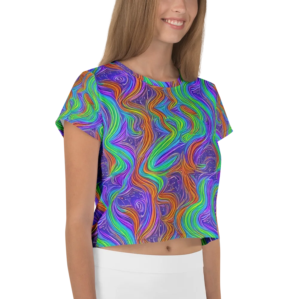 Kaleidoscope Stream on Crop Tee — Right