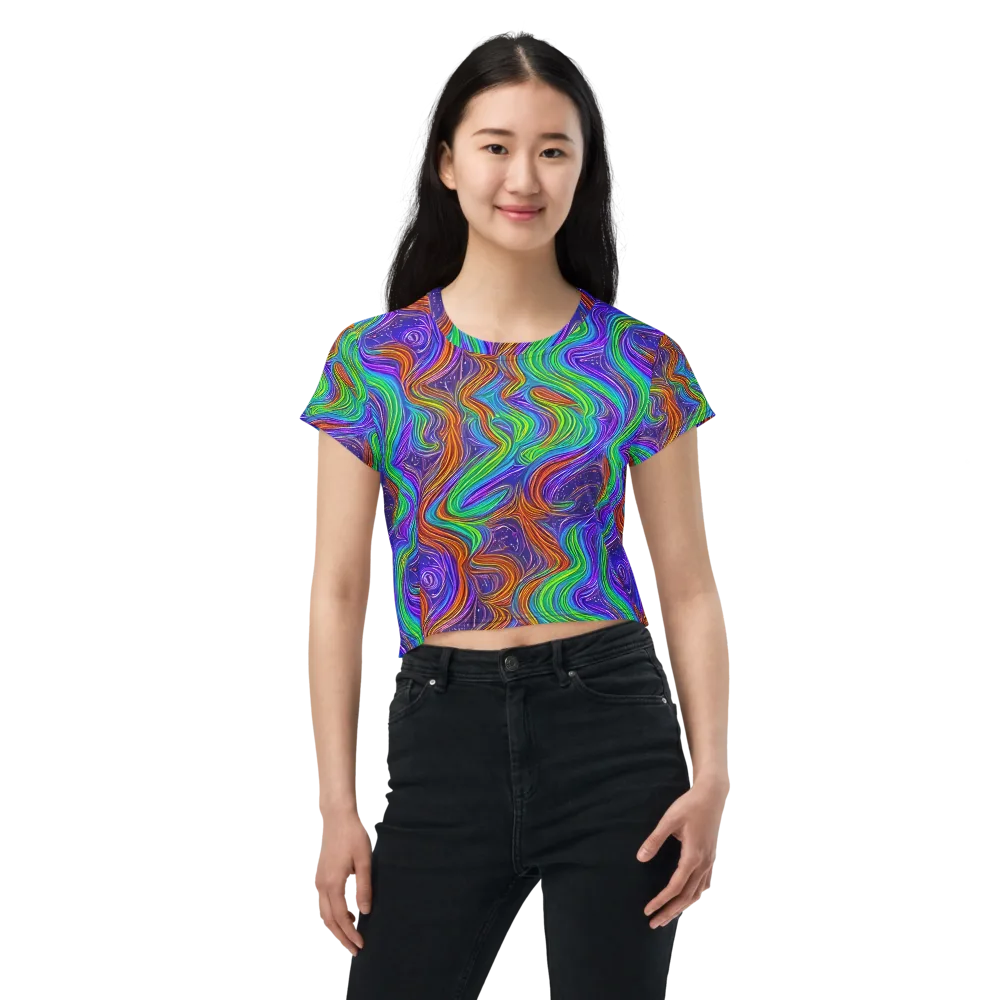 Kaleidoscope Stream on Crop Tee — Front