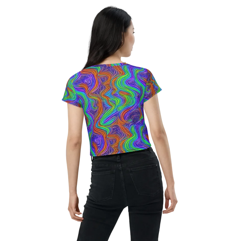 Kaleidoscope Stream on Crop Tee — Back