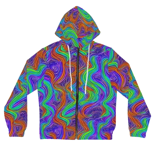 Kaleidoscope Stream on a Women's Full-Zip Hoodie