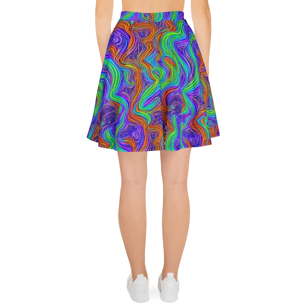Kaleidoscope Stream on Skater Skirt — Back