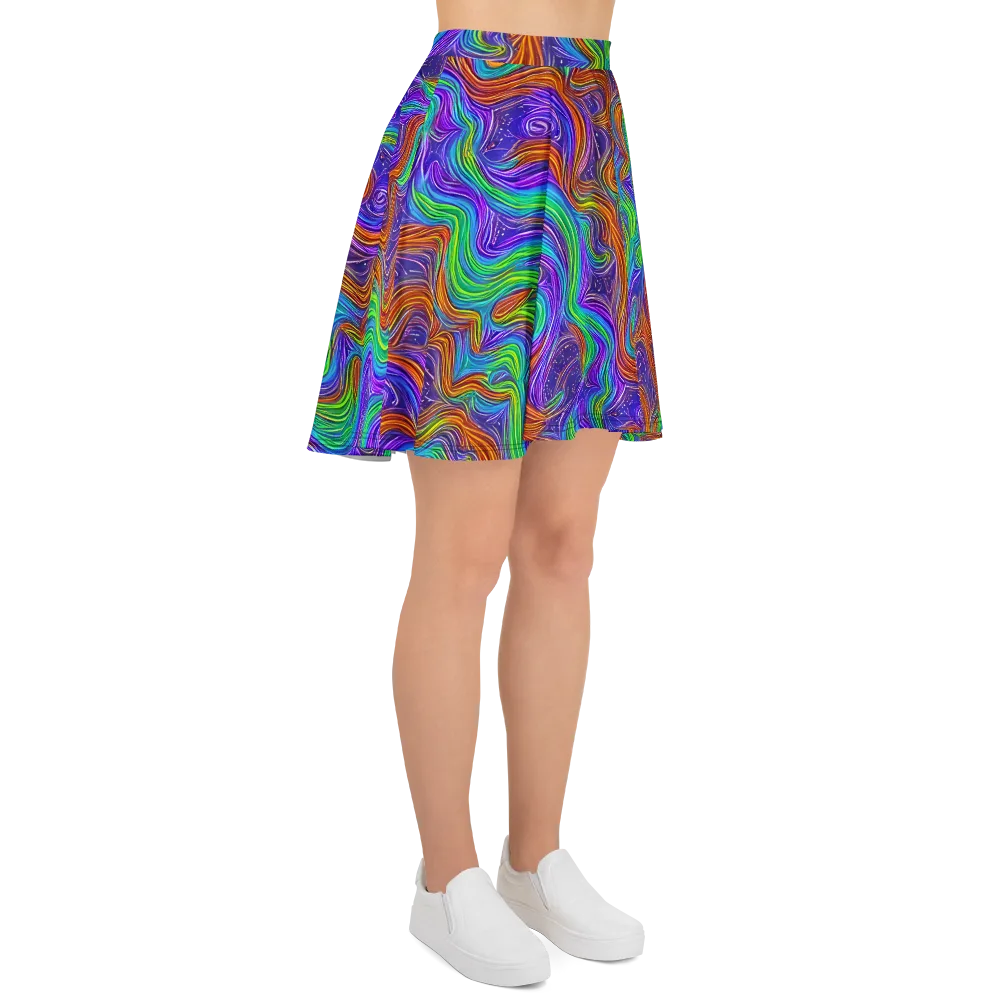 Kaleidoscope Stream on Skater Skirt — Right