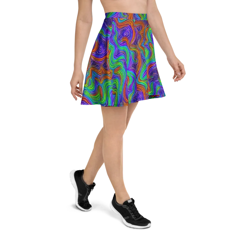 Kaleidoscope Stream on Skater Skirt — Right
