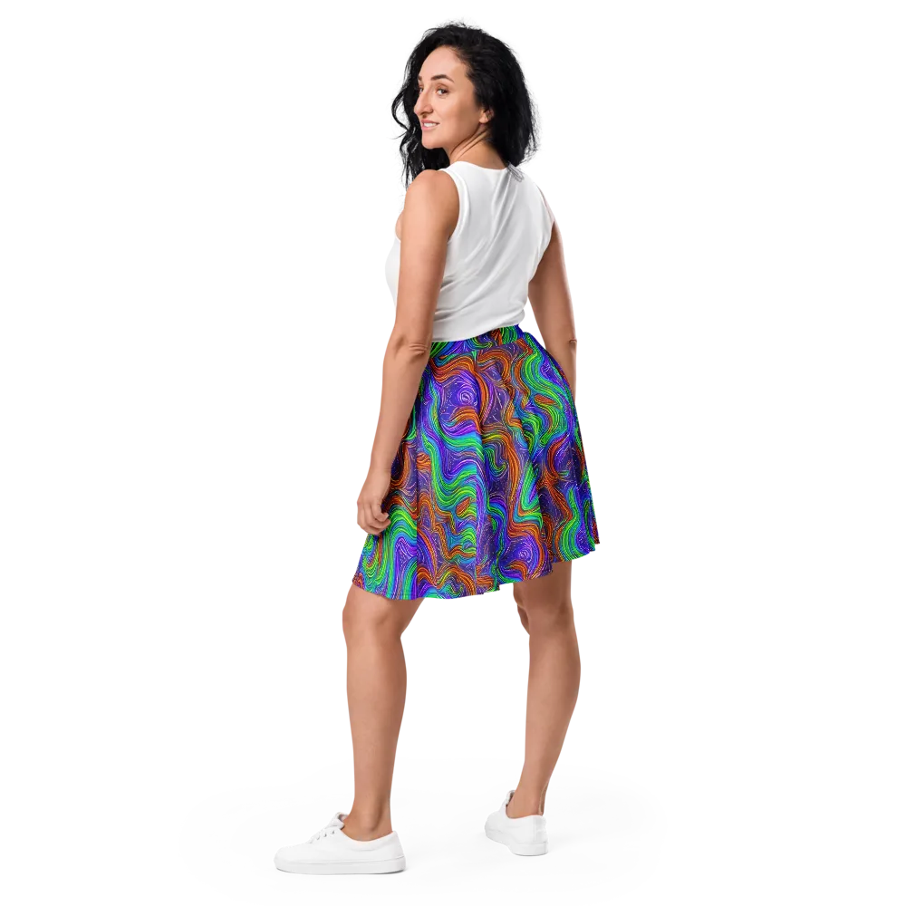 Kaleidoscope Stream on Skater Skirt — Back