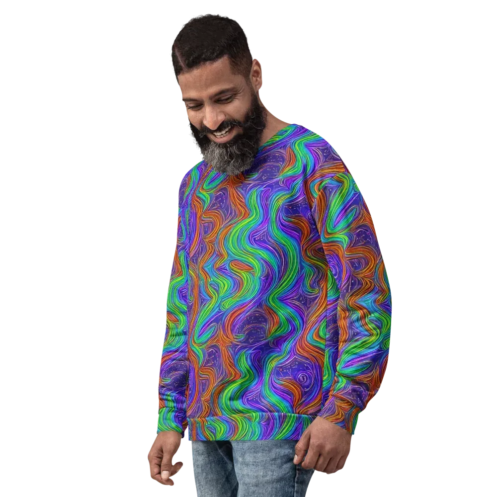 Kaleidoscope Stream on Sweatshirt — Left Front